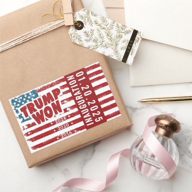 Adesivo Retangular Trump Won 2024 (Presentear)