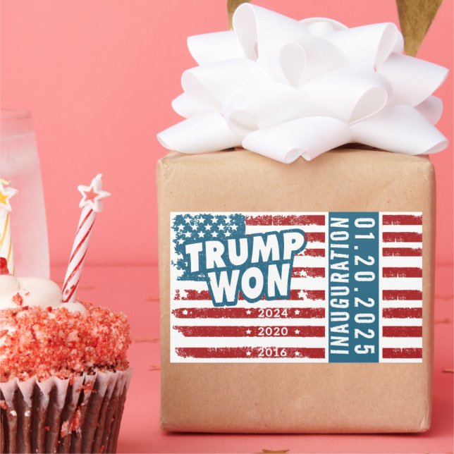 Adesivo Retangular Trump Won 2024 (Festa)