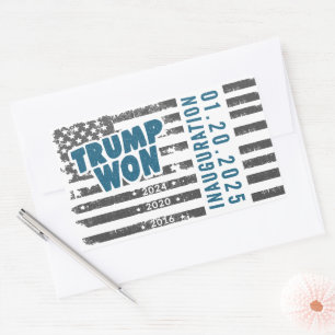 Adesivo Retangular Trump Won 2024