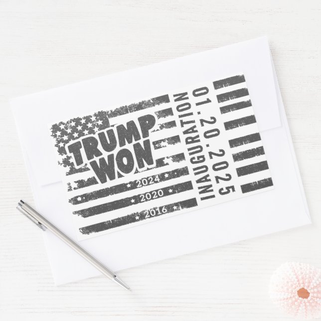 Adesivo Retangular Trump Won 2024 (Envelope)