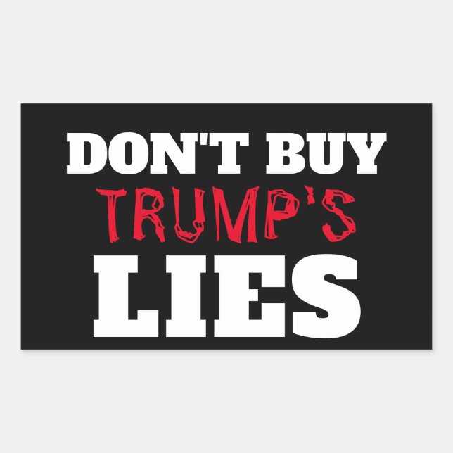 Adesivo Retangular Trump's Lies Sticker (Frente)