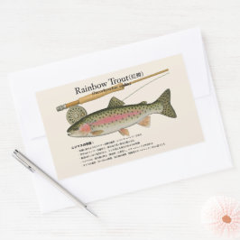 Adesivo Retangular Truta-arco-íris (Oncorhynchus mykiss) – Japonesa