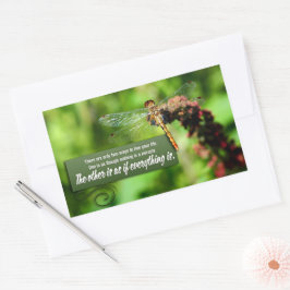 Adesivo Retangular "Tudo é um milagre", citação inspiracional