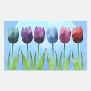 Adesivo Retangular Tulips Sticker