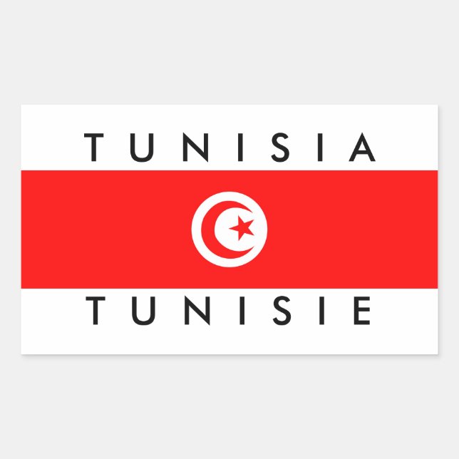 Adesivo Retangular tunisia país nome do sinalizador nome texto símbol (Frente)