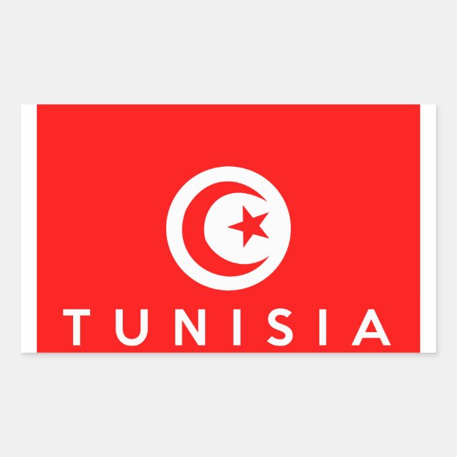 Adesivo Retangular tunisia — país símbolo nome do símbolo (Frente)