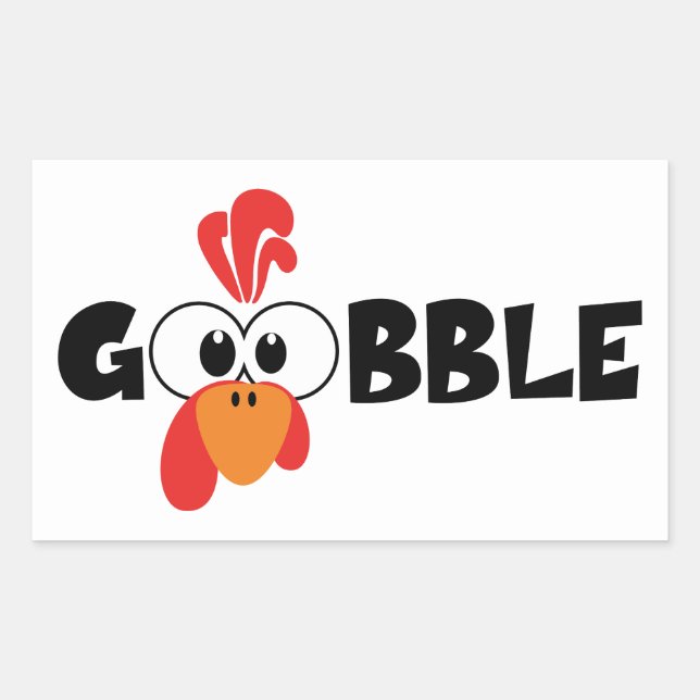 Adesivo Retangular Turkey Face Gobble Stickers (Frente)