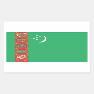 Adesivo Retangular Turkmenistan/bandeira turquemena