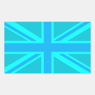 Adesivo Retangular Turquoise Union Jack British Flag Design