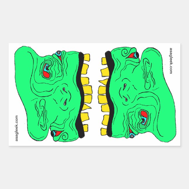 Adesivo Retangular Twin Goblin Head Sticker (Frente)