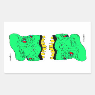 Adesivo Retangular Twin Goblin Head Sticker