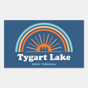Adesivo Retangular Tygart Lake West Virginia Rainbow