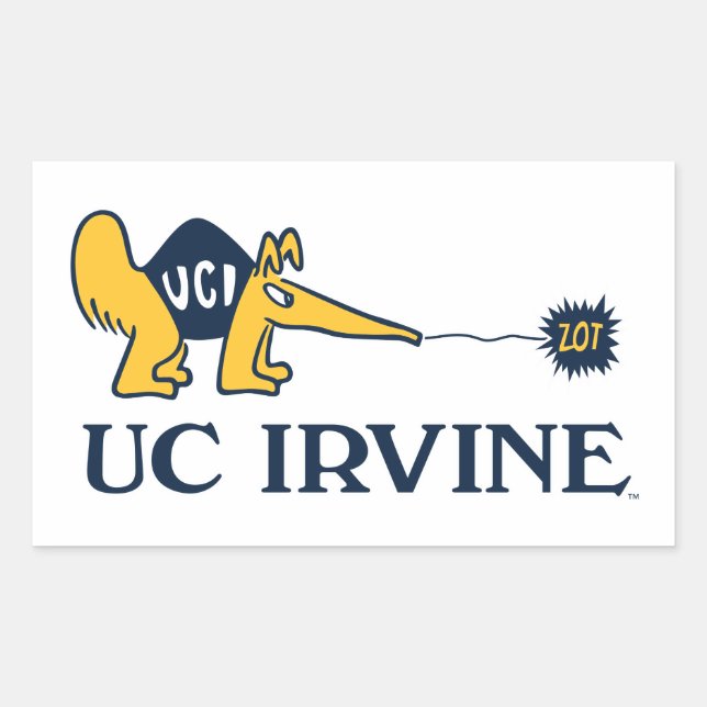 Adesivo Retangular UC Irvine | UCI Anteatistas Zot! (Frente)