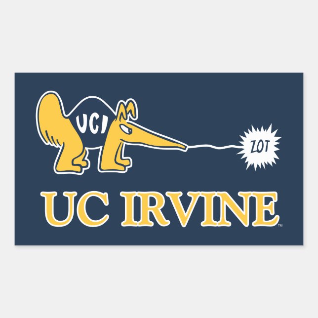 Adesivo Retangular UC Irvine | UCI Anteatistas Zot! (Frente)