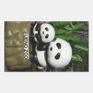 Adesivo Retangular Ueno Zoo Panda Sinal