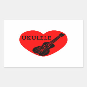 Adesivo Retangular Ukulele Love