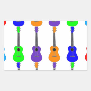 Adesivo Retangular Ukuleles