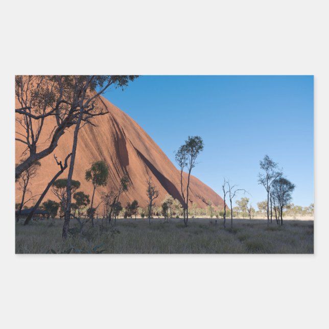Adesivo Retangular uluru e planície do deserto (Frente)