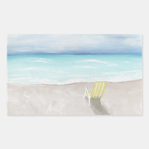 Adesivo Retangular Um dia na praia