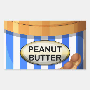 Adesivo Retangular Um frasco da manteiga de amendoim