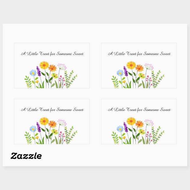 Adesivo Retangular Um Pequeno Presente para Alguém Doce (Folha)