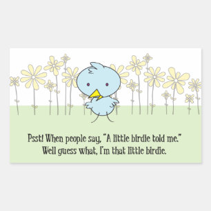 Adesivo Retangular Um Pouco De Birdie Disse-Me "Stickers"