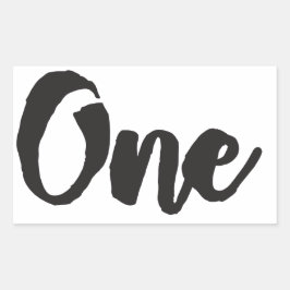 Adesivo Retangular Um primeiro aniversario de arte Primeiro Aniversár