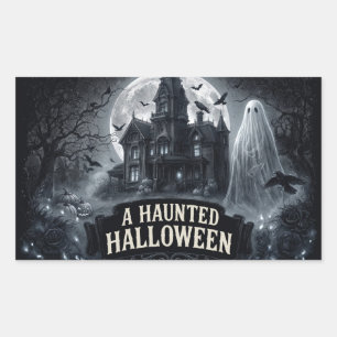 Adesivo Retangular Uma Ilustração Gótica Vintage de um Halloween Asso