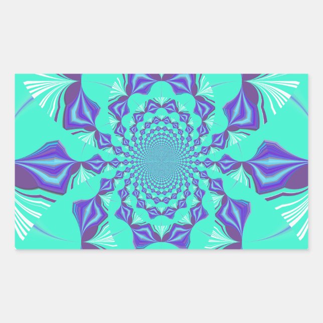 Adesivo Retangular Uma mistura de caleidoscópio e mandala Art! (Frente)