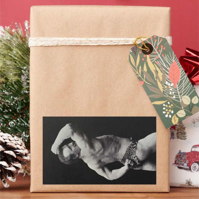 Adesivo Retangular Uma Nova Pose de StrongMen Eugen Sandow Musculação (Feriado)