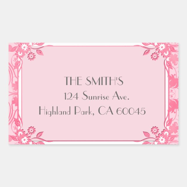 Adesivo Retangular Uma Rosa claro (Frente)