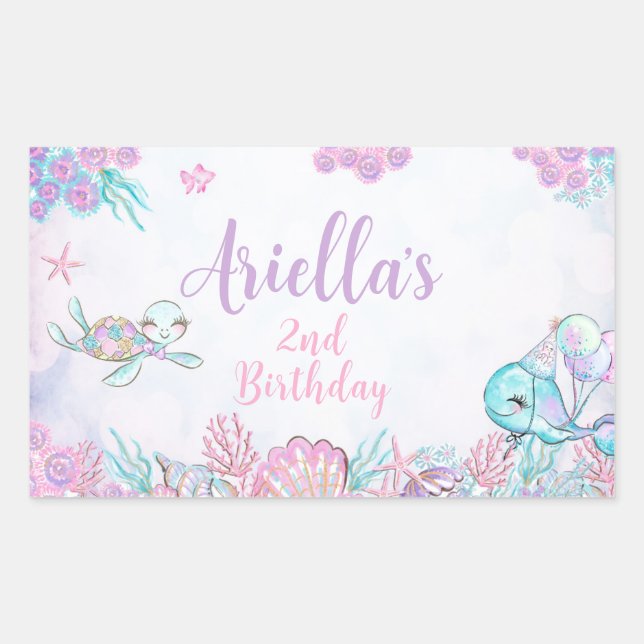 Adesivo Retangular Under the Sea Animals Rectangular Label (Frente)