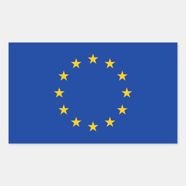 Adesivo Retangular União Europeia - Bandeira da UE (Frente)
