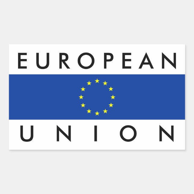 Adesivo Retangular união europeia símbolo da nação da europa (Frente)