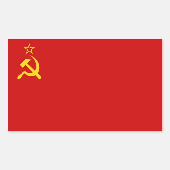 Adesivo Retangular União Soviética da URSS Bandeira Doença Comunista  (Frente)
