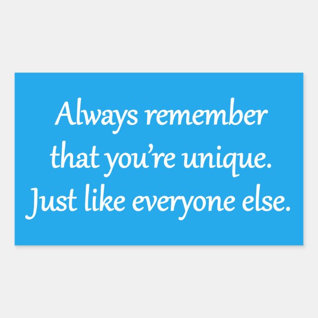 Adesivo Retangular Única - Frase Zen Sarcástica (Frente)