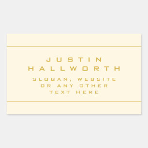 Adesivo Retangular Único Dourado e amêndoa