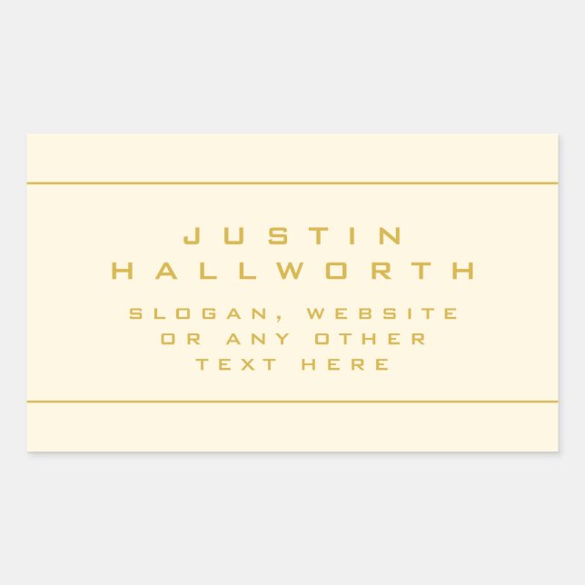 Adesivo Retangular Único Dourado e amêndoa (Frente)