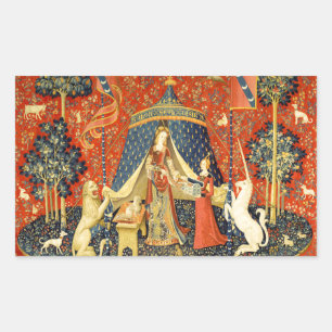 Adesivo Retangular Unicorn Tapestries Lady Legend Medieval