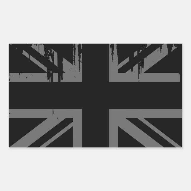 Adesivo Retangular Union Jack (bandeira britânica de prata gigante) (Frente)