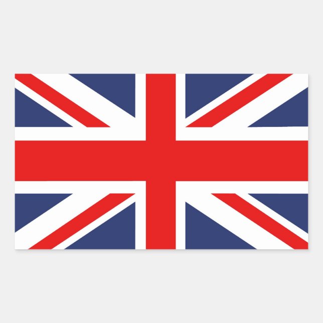 Adesivo Retangular Union Jack Flag-Reino Unido (Frente)