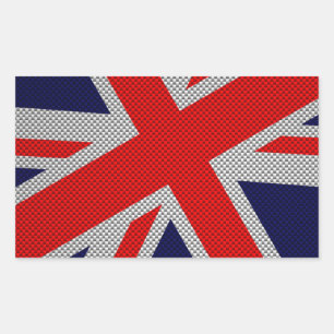 Adesivo Retangular Union Jack no impressão do estilo da fibra do