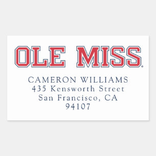 Adesivo Retangular Universidade do Mississippi   Ole Miss Wordmark