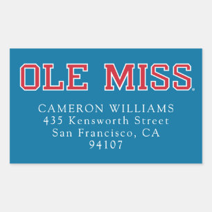 Adesivo Retangular Universidade do Mississippi   Ole Miss Wordmark