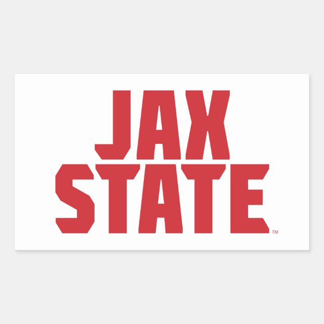 Adesivo Retangular Universidade Estadual de Jacksonville JAX STATE Bo (Frente)