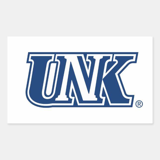 Adesivo Retangular UNK| Universidade de Nebraska em Kearney (Frente)