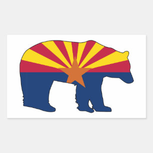 Adesivo Retangular Urso da Bandeira do Arizona