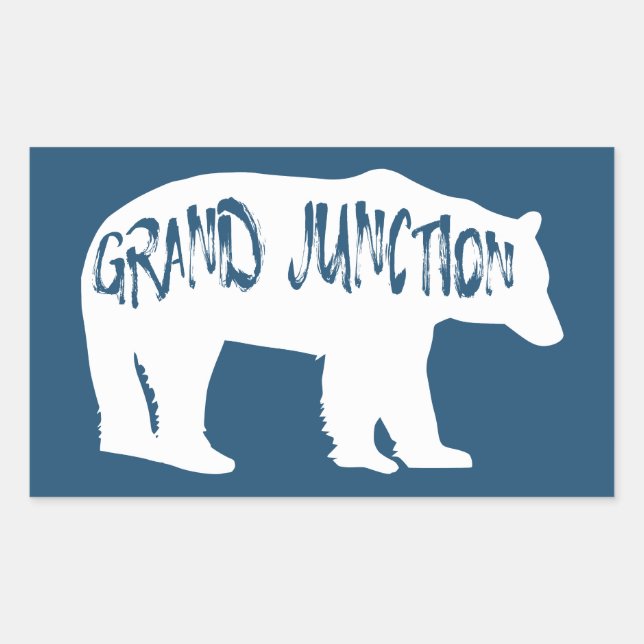 Adesivo Retangular Urso de Grand Junction Colorado (Frente)