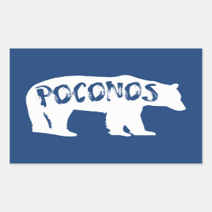 Adesivo Retangular Urso de Poconos
