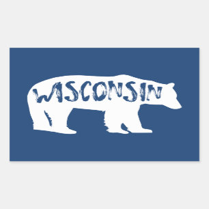 Adesivo Retangular Urso de Wisconsin